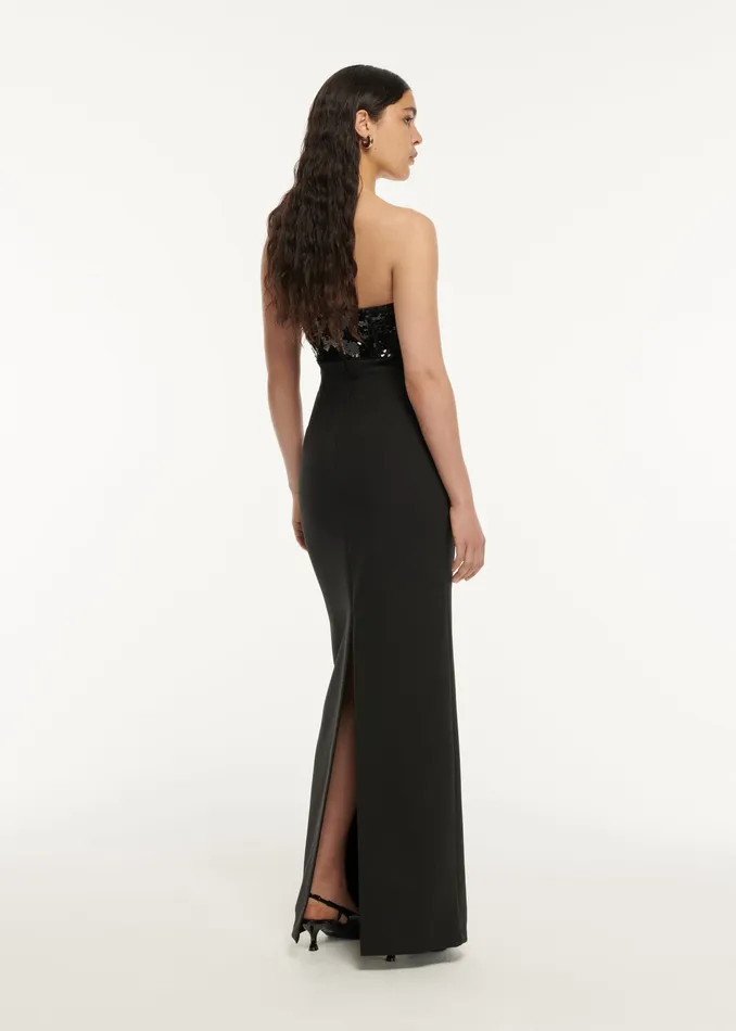 Women Roland Mouret Clothing Strapless Embellished Maxi Dress