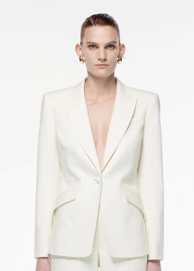 Women Roland Mouret Clothing Wide Leg Linen Trouser