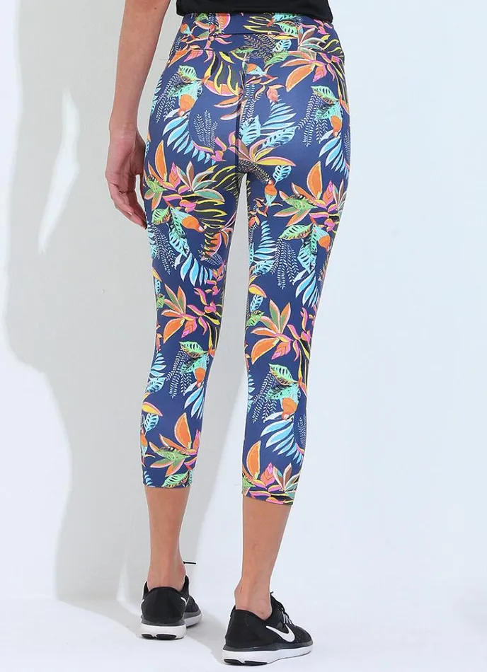 Women Running Crop Jungle Dona Jo Leggings and Capris