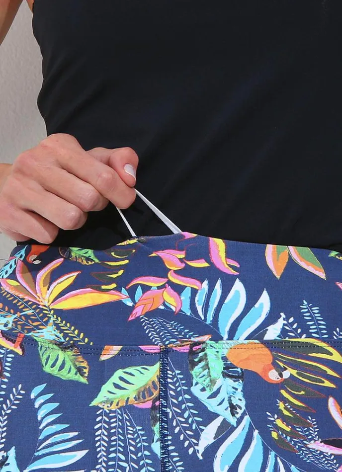 Women Running Crop Jungle Dona Jo Leggings and Capris