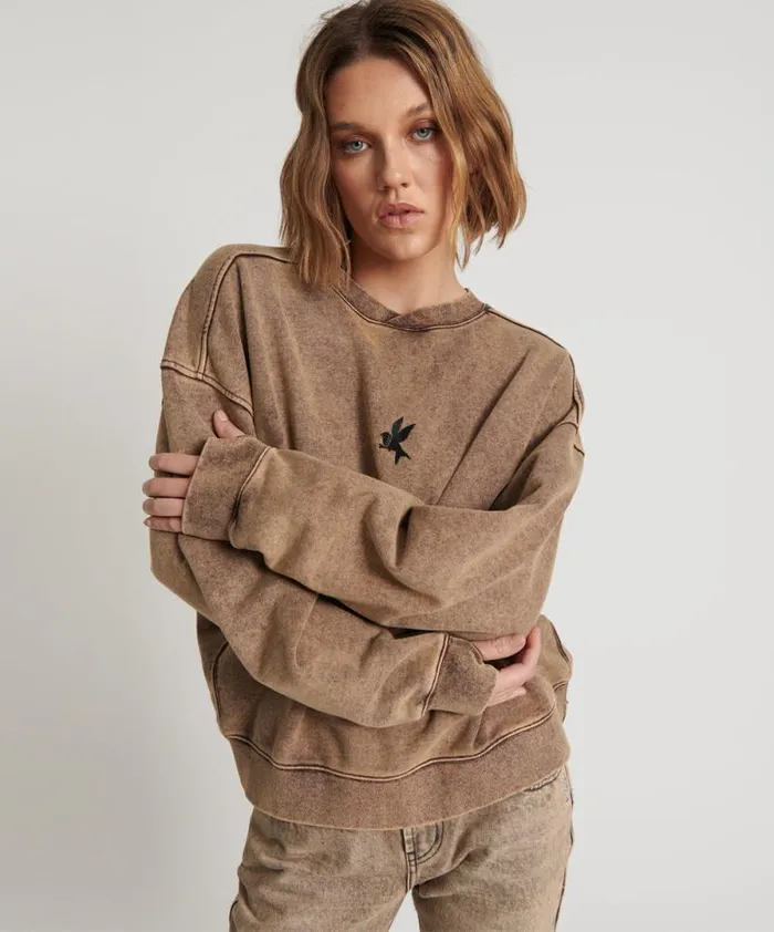 Women RUST BOWER BIRD RETRO SWEATER One Teaspoon Hoodies And Sweats