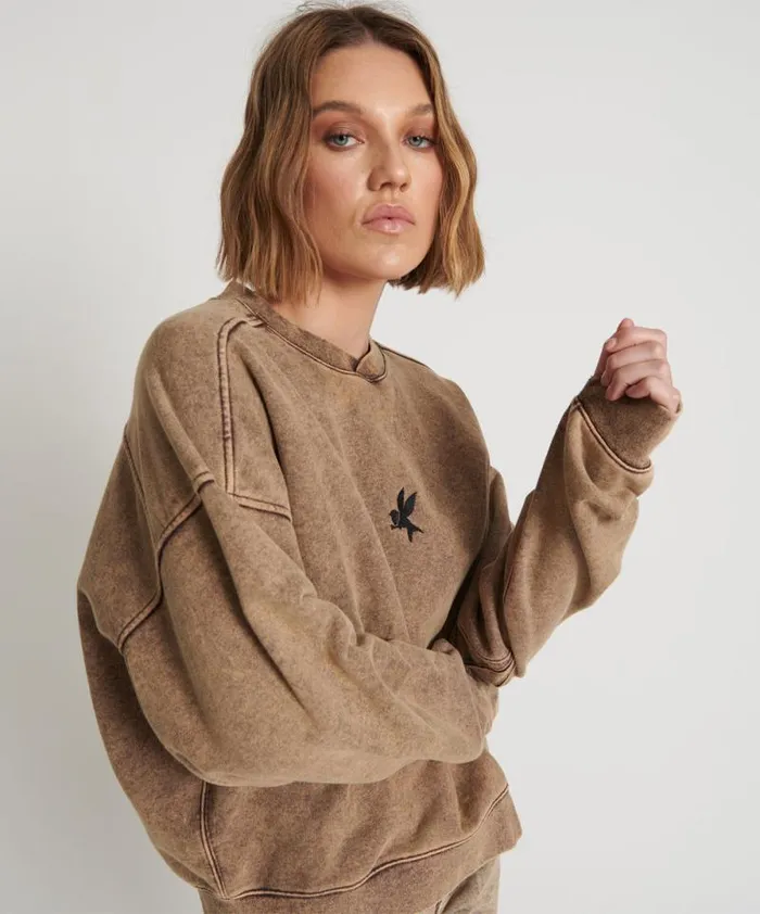 Women RUST BOWER BIRD RETRO SWEATER One Teaspoon Hoodies And Sweats Women RUST BOWER BIRD RETRO SWEATER One Teaspoon Hoodies And Sweats