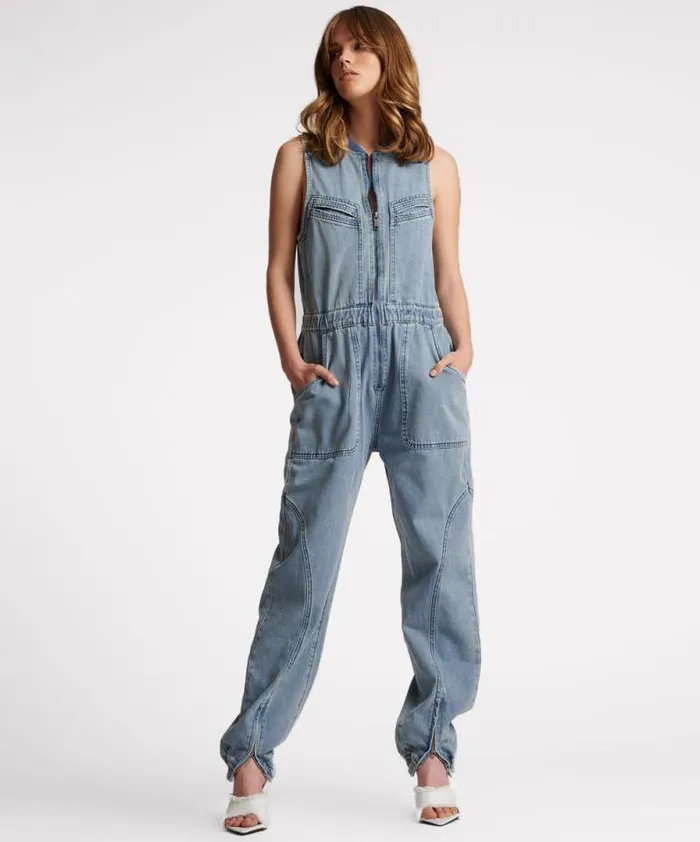 Women SALTY DOG LONG LILLY DENIM JUMPSUIT One Teaspoon Denim Jumpsuits