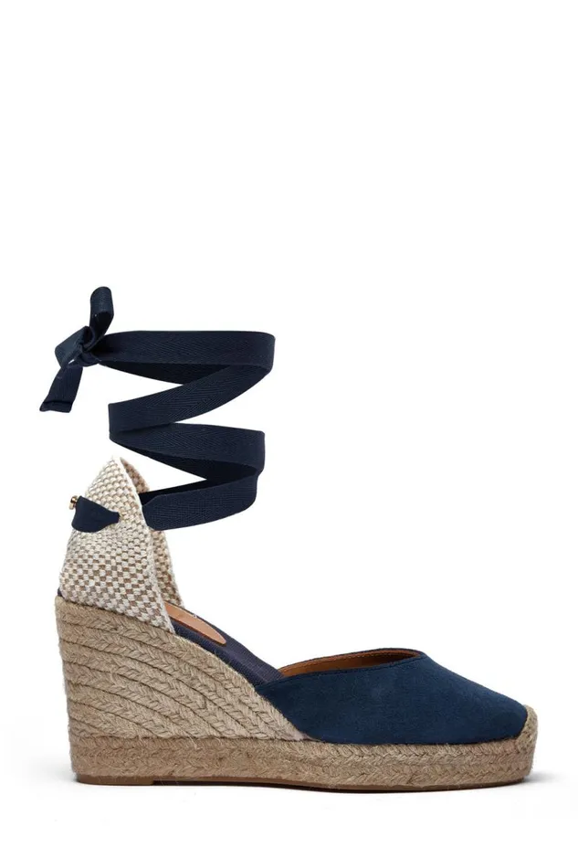 Women Sandals and Slides Holland Cooper Seville Wedge Sandal Navy