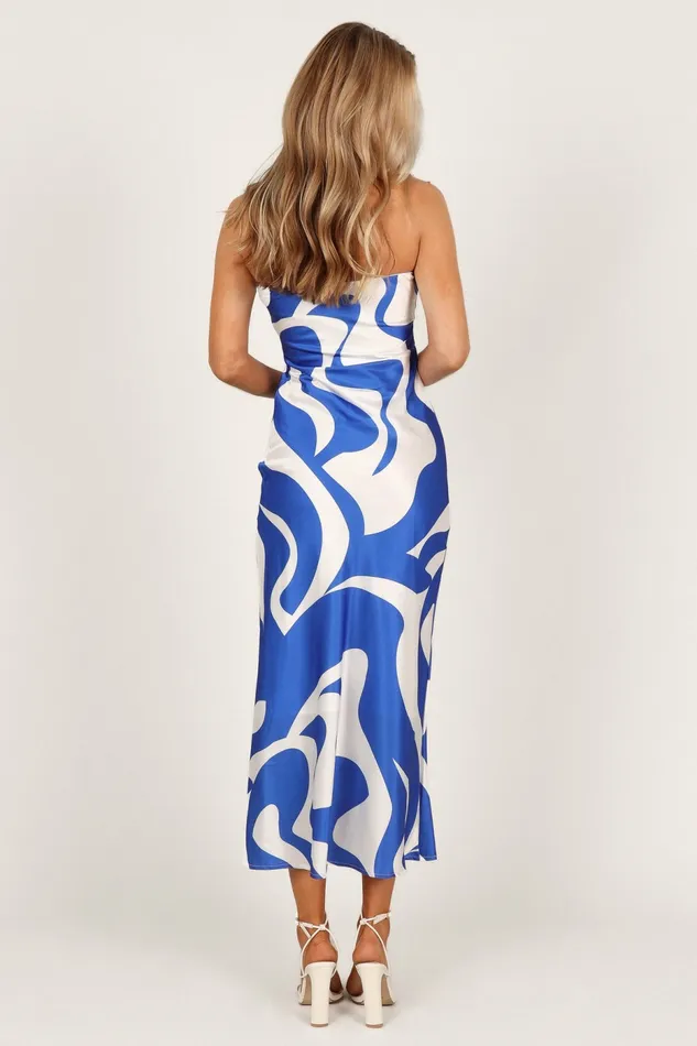 Women Satin Dresses Petal and Pup Angel Dress Blue Swirl