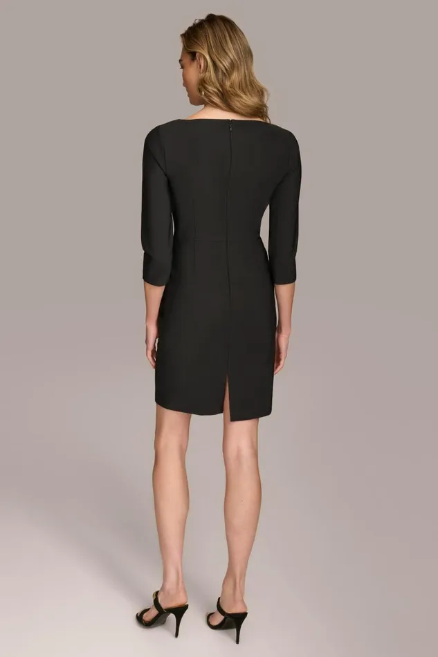 Women SHEATH DRESS WITH ASYMMETRICAL NECK Black Donna Karan New York Dresses And Jumpsuits