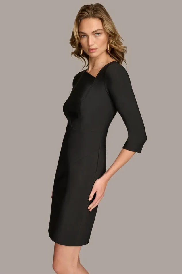 Women SHEATH DRESS WITH ASYMMETRICAL NECK Black Donna Karan New York Dresses And Jumpsuits