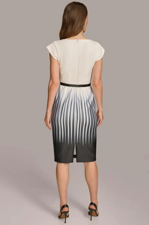 Women SHEATH DRESS WITH BELT Blackcream Donna Karan New York Dresses And Jumpsuits Women SHEATH DRESS WITH BELT Blackcream Donna Karan New York Dresses And Jumpsuits