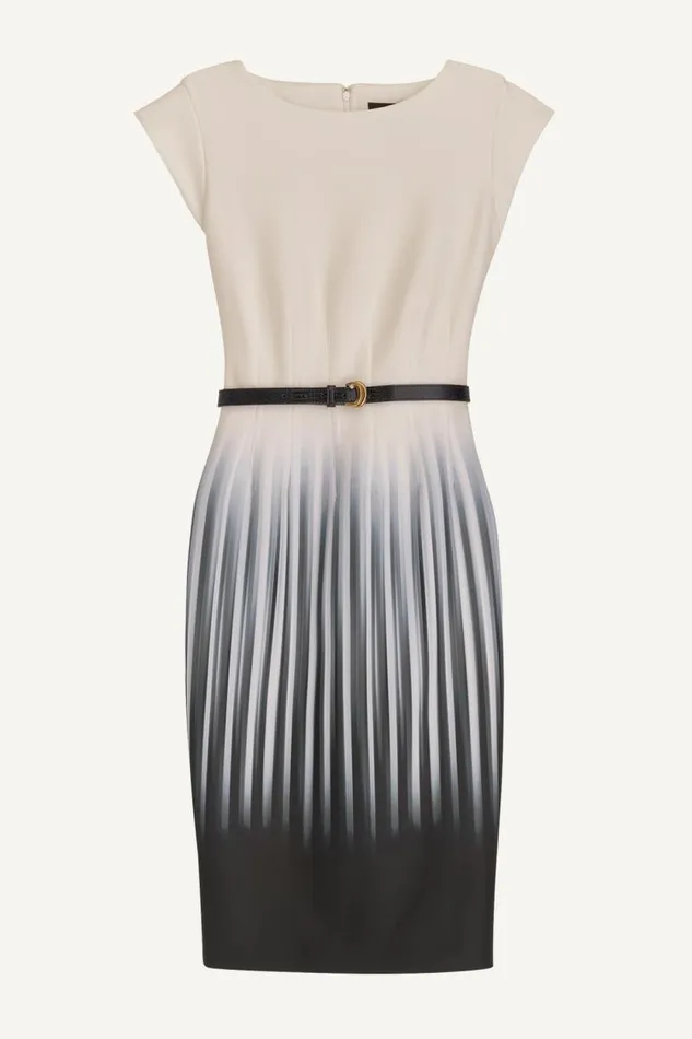 Women SHEATH DRESS WITH BELT Blackcream Donna Karan New York Dresses And Jumpsuits Women SHEATH DRESS WITH BELT Blackcream Donna Karan New York Dresses And Jumpsuits