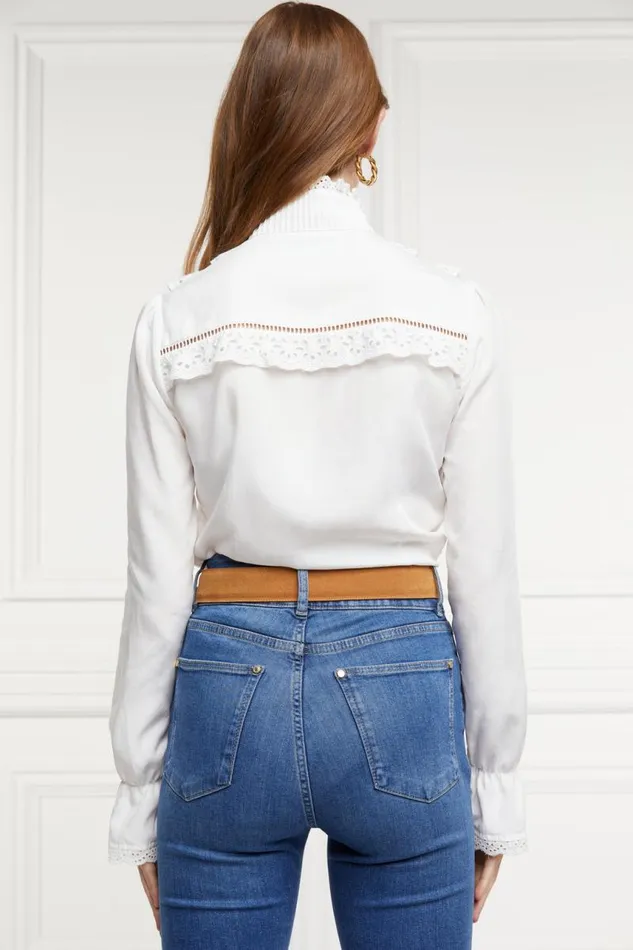 Women Shirts and Blouses Holland Cooper Audley Lace Blouse White Women Shirts and Blouses Holland Cooper Audley Lace Blouse White