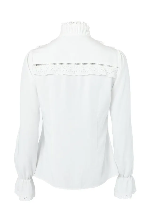Women Shirts and Blouses Holland Cooper Audley Lace Blouse White Women Shirts and Blouses Holland Cooper Audley Lace Blouse White