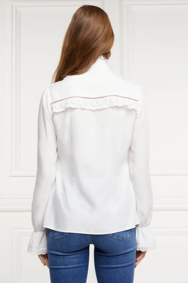 Women Shirts and Blouses Holland Cooper Audley Lace Blouse White Women Shirts and Blouses Holland Cooper Audley Lace Blouse White