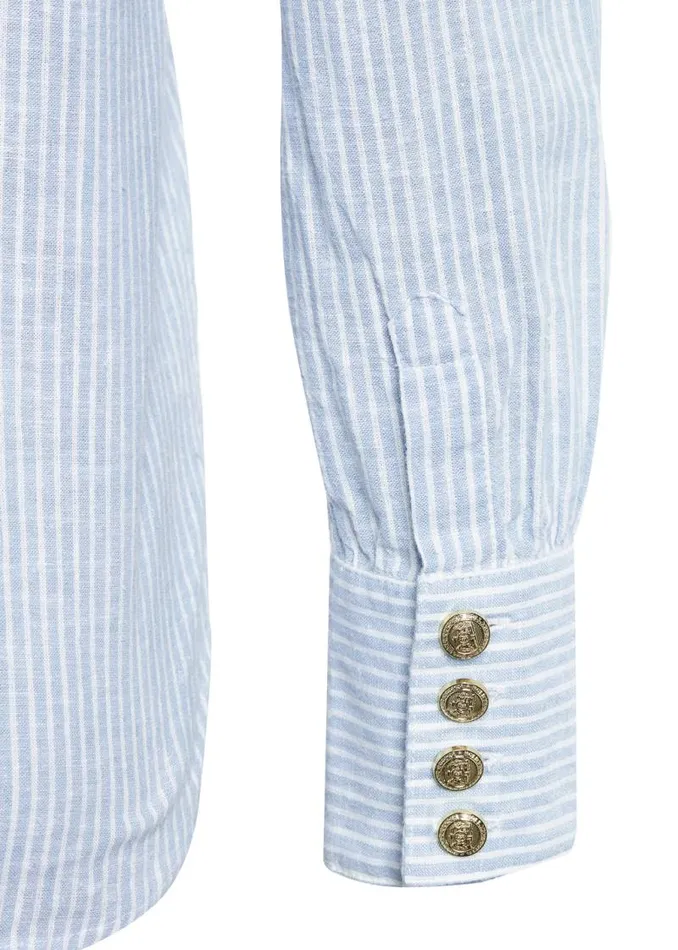 Women Shirts and Blouses Holland Cooper Classic VNeck Blouse Azure Stripe Women Shirts and Blouses Holland Cooper Classic VNeck Blouse Azure Stripe