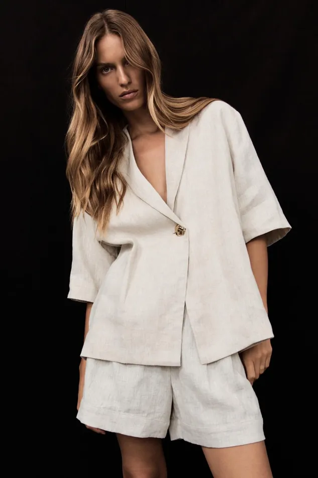 Women Shirts DISSH NALA NATURAL LINEN RESORT SHIRT