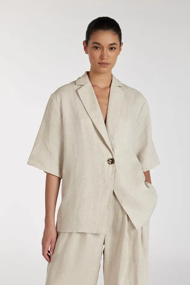 Women Shirts DISSH NALA NATURAL LINEN RESORT SHIRT