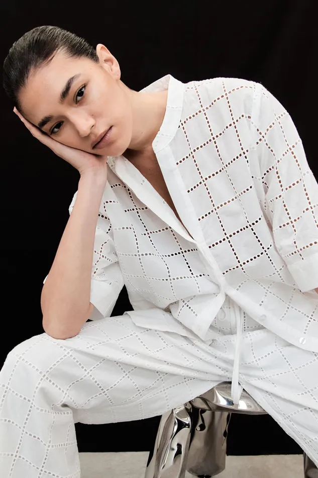 Women Shirts DISSH OWEN WHITE SLEEVED BRODERIE SHIRT