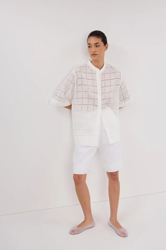 Women Shirts DISSH OWEN WHITE SLEEVED BRODERIE SHIRT