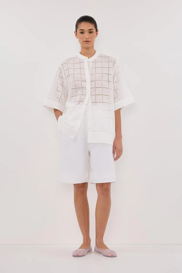 Women Shirts DISSH OWEN WHITE SLEEVED BRODERIE SHIRT