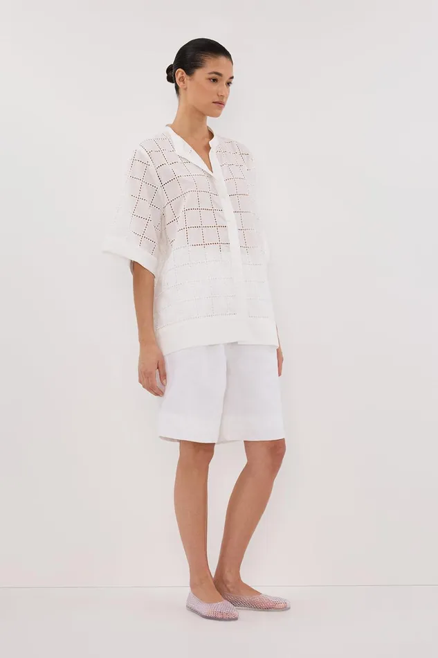 Women Shirts DISSH OWEN WHITE SLEEVED BRODERIE SHIRT