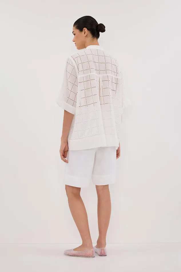 Women Shirts DISSH OWEN WHITE SLEEVED BRODERIE SHIRT