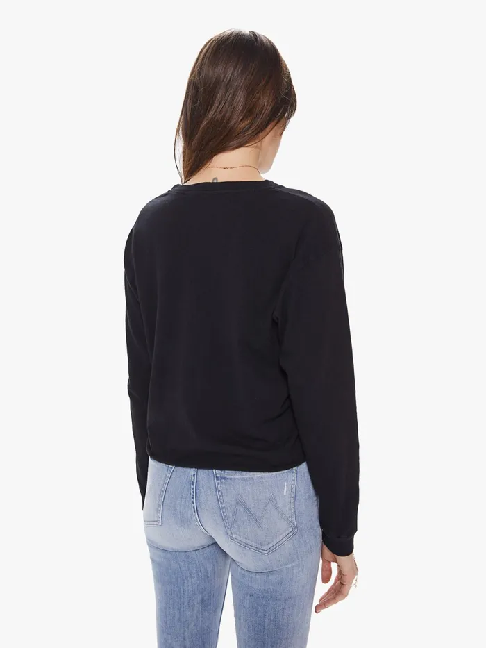 Women Shirts Mother Denim The LS Slouchy Cut Off Black