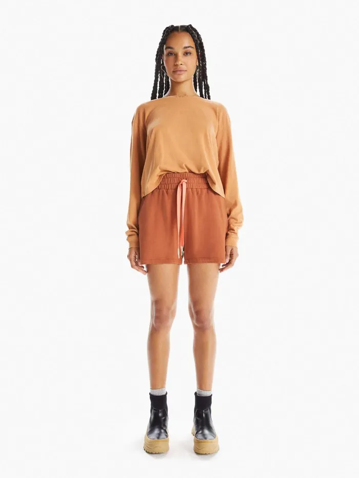 Women Shorts Mother Denim The Knock Out Short Short Medium Brown