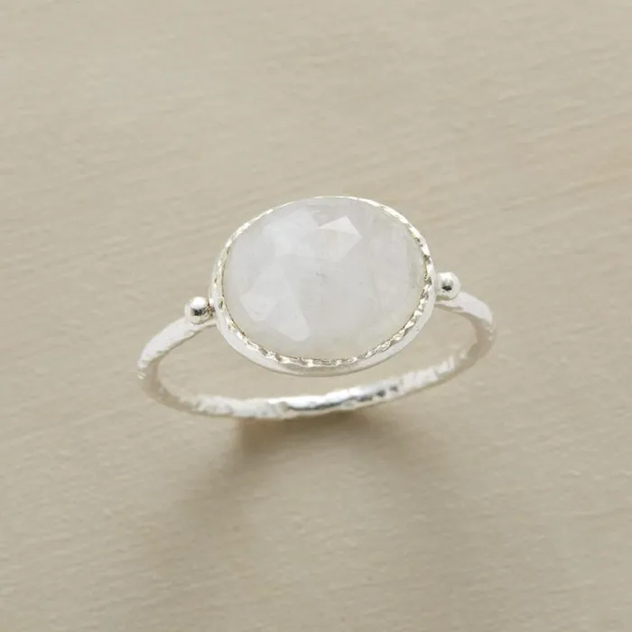 Women Silver Lining Moonstone Ring Sundance Catalog Rings