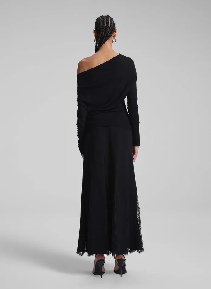 Women Skirts ALC Mira Lace Midi Skirt Blackblack