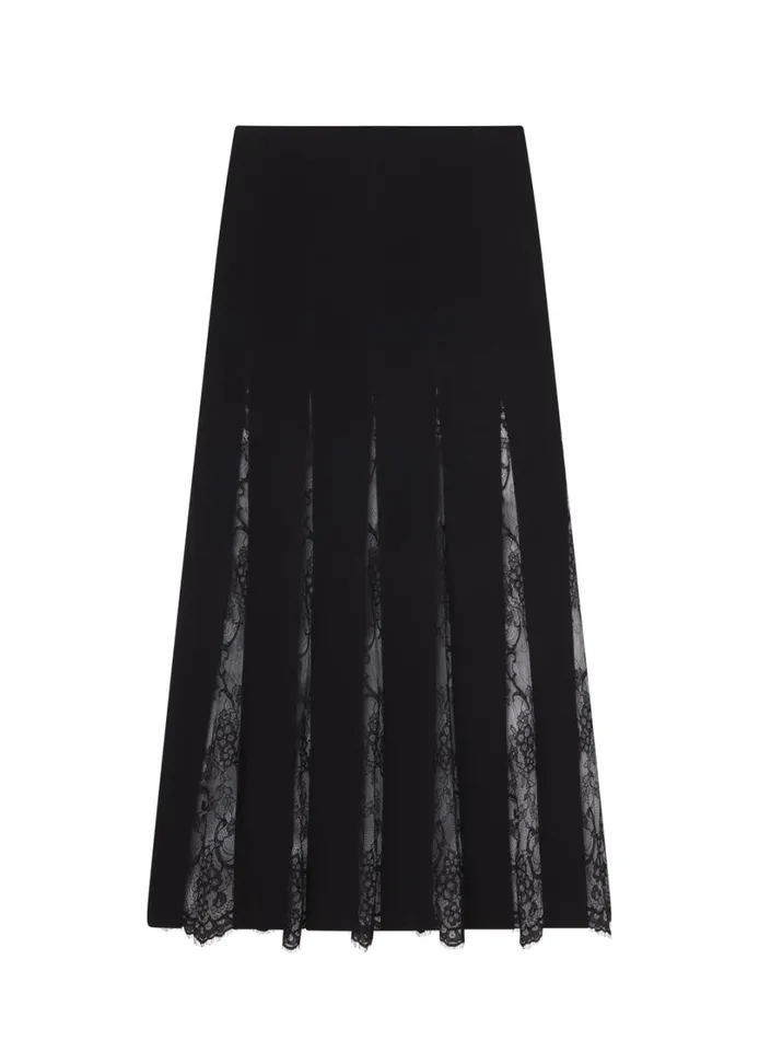 Women Skirts ALC Mira Lace Midi Skirt Blackblack