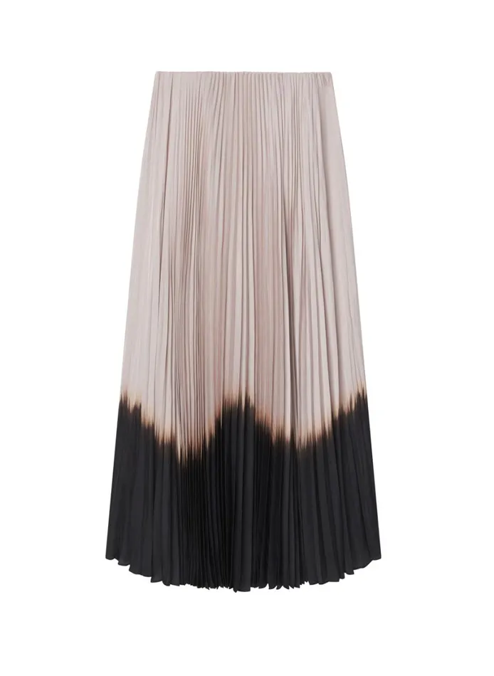 Women Skirts ALC Tatum Pleated Midi Skirt Oysterblack