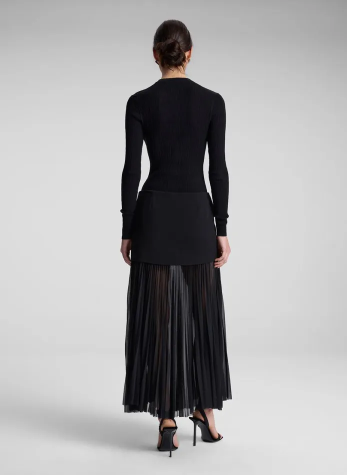 Women Skirts ALC Willa Pleated Maxi Skirt Black