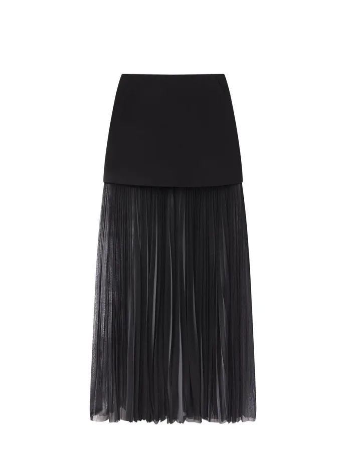 Women Skirts ALC Willa Pleated Maxi Skirt Black