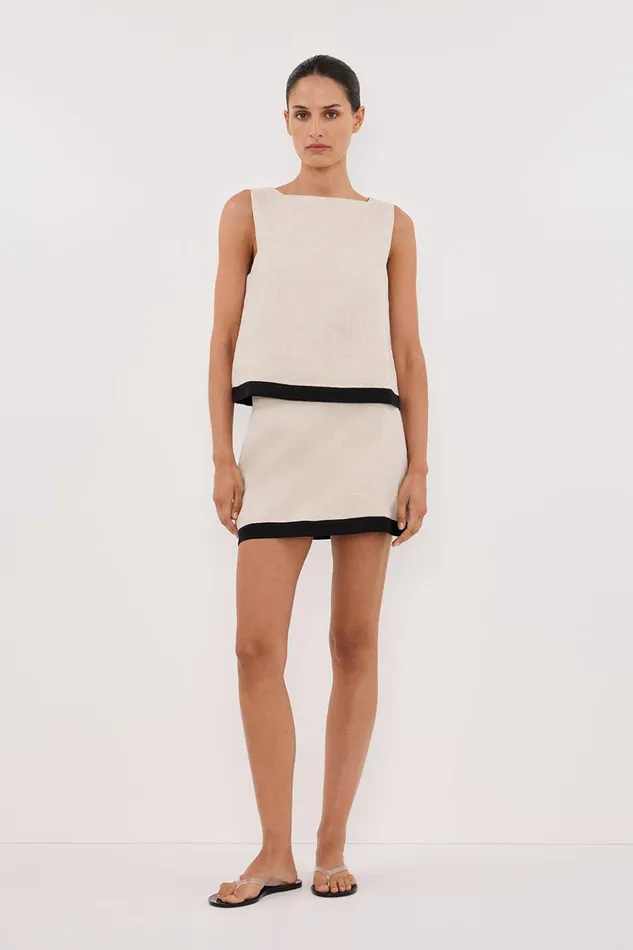 Women Skirts DISSH EBONY NATURAL LINEN SKORT