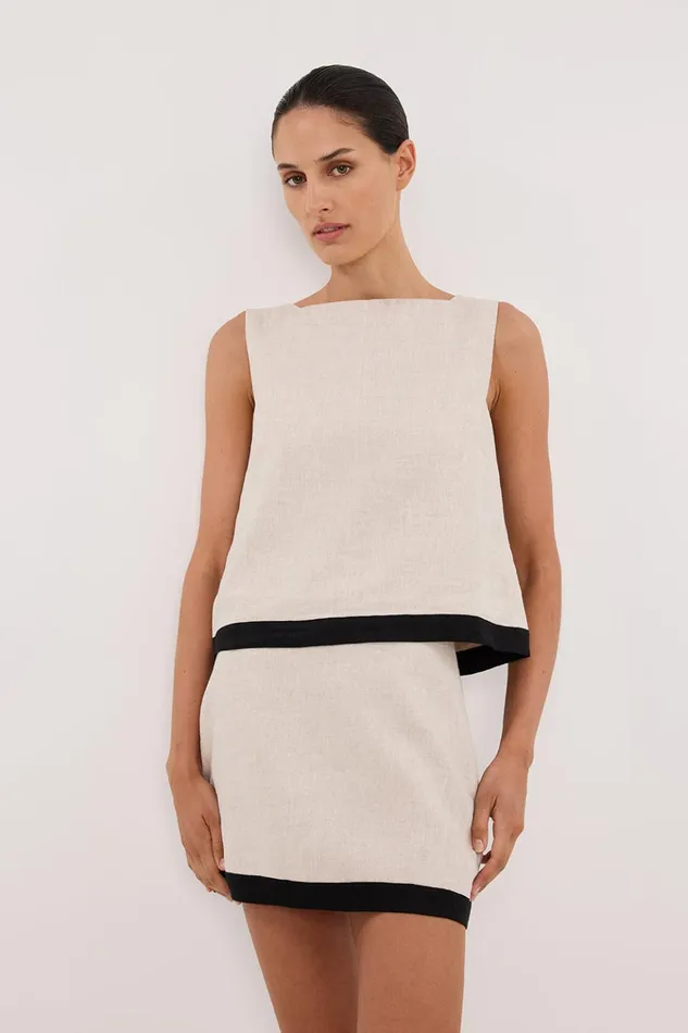 Women Skirts DISSH EBONY NATURAL LINEN SKORT