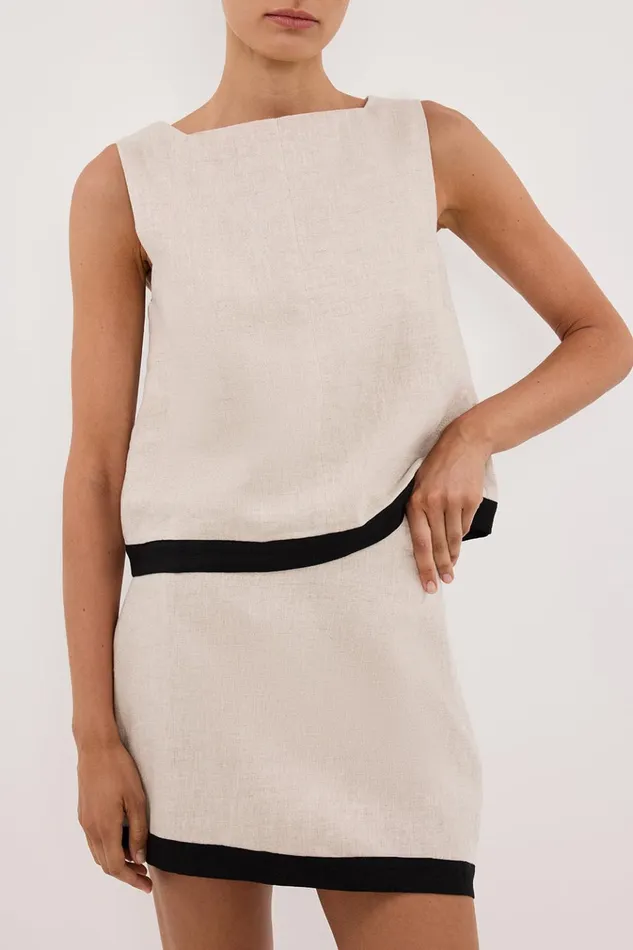 Women Skirts DISSH EBONY NATURAL LINEN SKORT