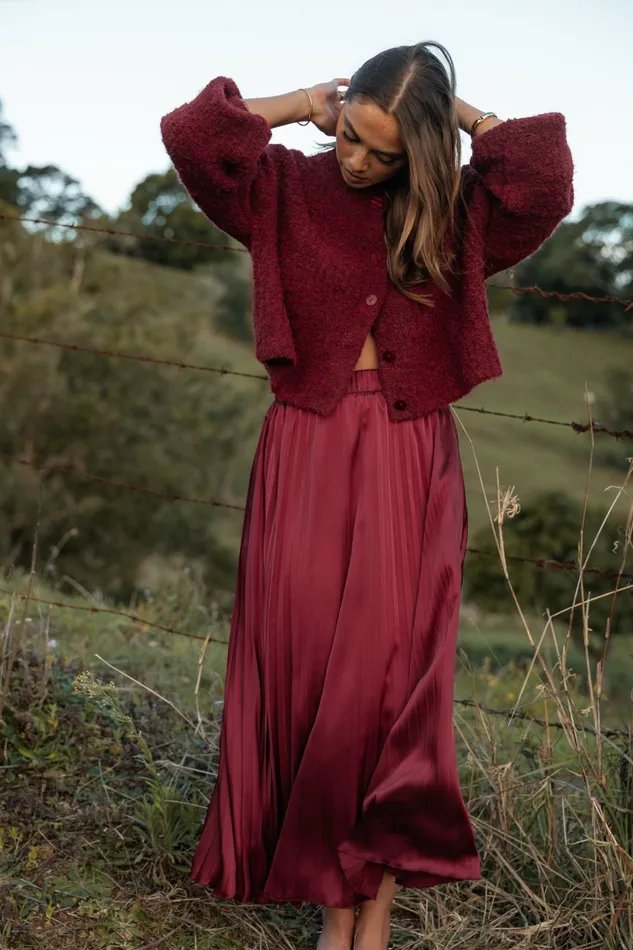 Women Skirts Petal and Pup Lysandra Maxi Skirt Burgundy