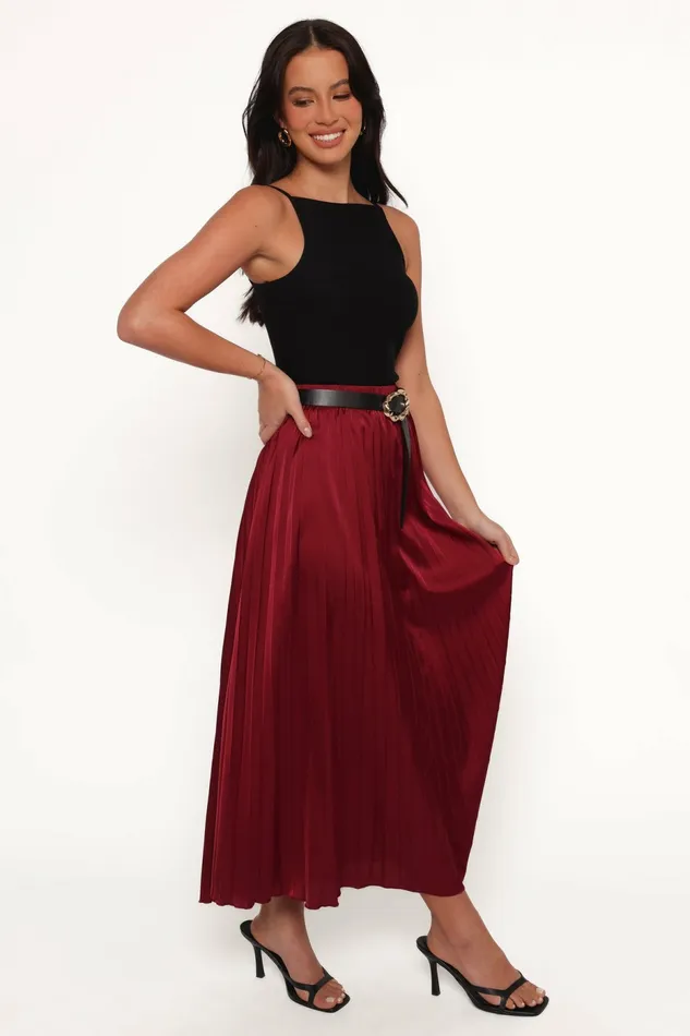 Women Skirts Petal and Pup Lysandra Maxi Skirt Burgundy