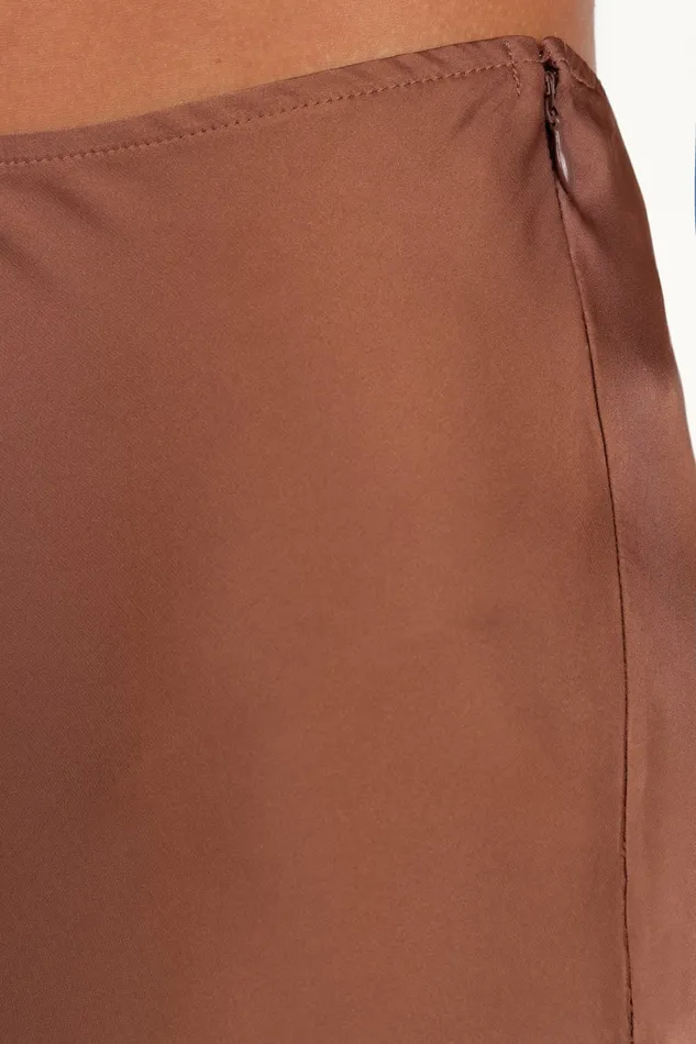 Women Skirts Petal and Pup Nellie Satin Midi Skirt Banksia Brown