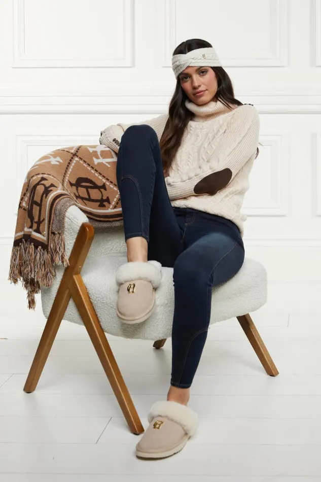 Women Sleepwear Holland Cooper HC Shearling Slipper Oyster Women Sleepwear Holland Cooper HC Shearling Slipper Oyster