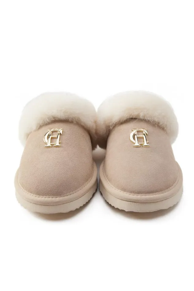 Women Sleepwear Holland Cooper HC Shearling Slipper Oyster Women Sleepwear Holland Cooper HC Shearling Slipper Oyster