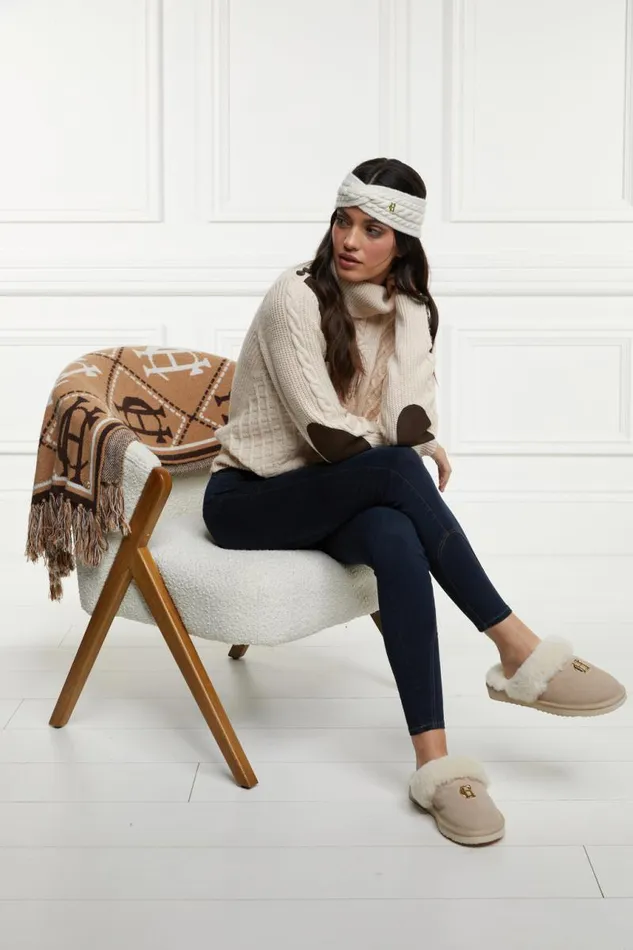 Women Sleepwear Holland Cooper HC Shearling Slipper Oyster Women Sleepwear Holland Cooper HC Shearling Slipper Oyster