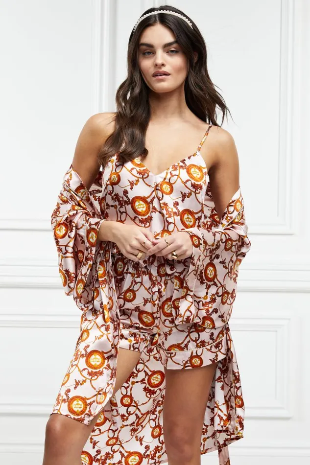 Women Sleepwear Holland Cooper Silk Dressing Gown Blush Women Sleepwear Holland Cooper Silk Dressing Gown Blush