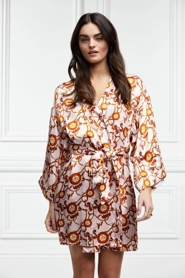 Women Sleepwear Holland Cooper Silk Dressing Gown Blush Women Sleepwear Holland Cooper Silk Dressing Gown Blush
