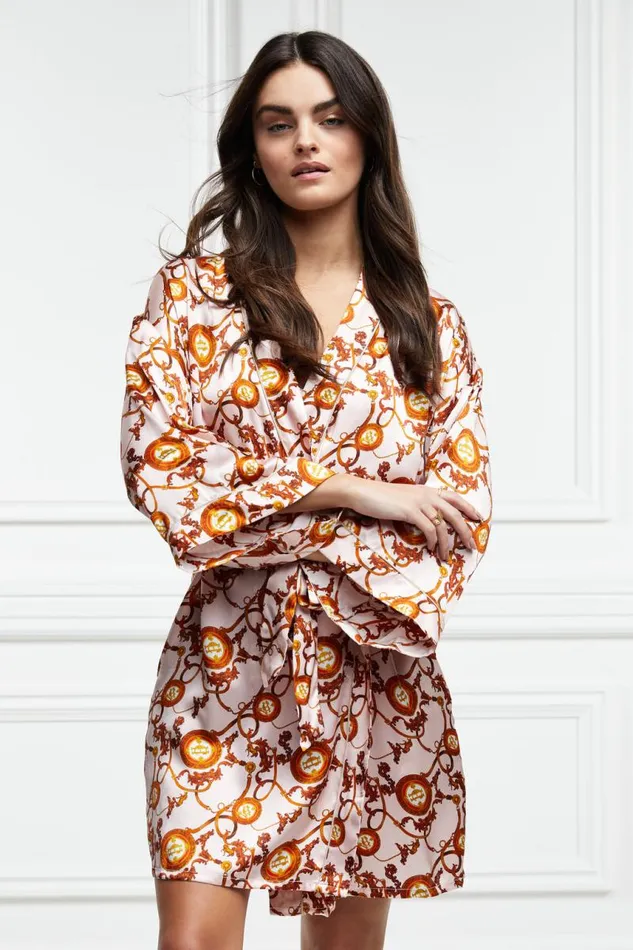Women Sleepwear Holland Cooper Silk Dressing Gown Blush Women Sleepwear Holland Cooper Silk Dressing Gown Blush