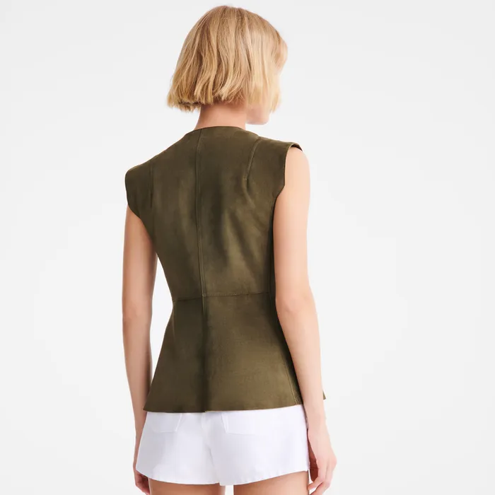 Women Sleeveless jacket Khaki Coats and Jackets Longchamp Women Sleeveless jacket Khaki Coats and Jackets Longchamp