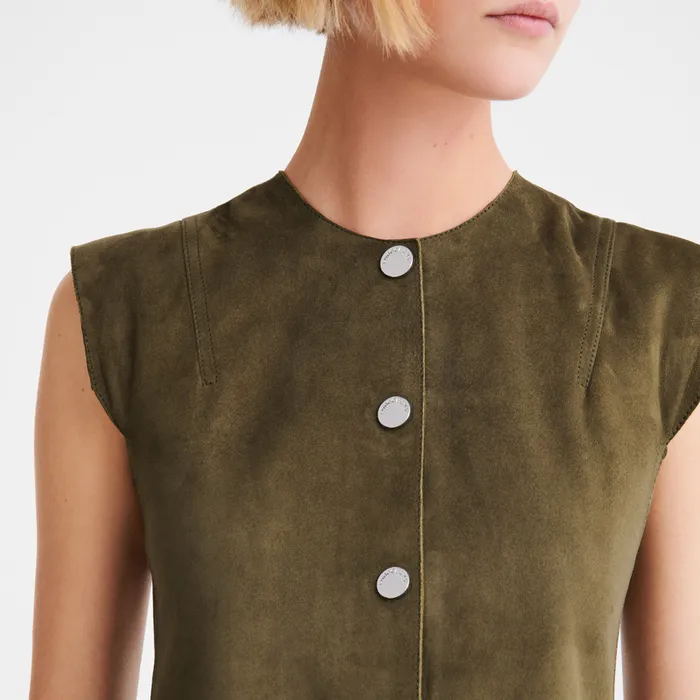 Women Sleeveless jacket Khaki Coats and Jackets Longchamp Women Sleeveless jacket Khaki Coats and Jackets Longchamp