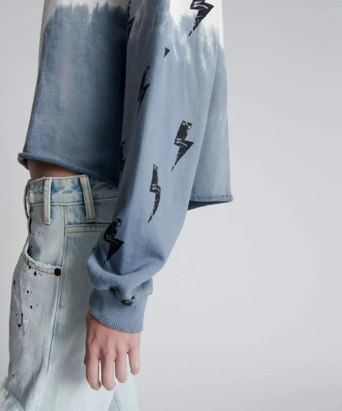 Women SMOKE AND LIGHTNING CROPPED SWEATER One Teaspoon Hoodies And Sweats Women SMOKE AND LIGHTNING CROPPED SWEATER One Teaspoon Hoodies And Sweats