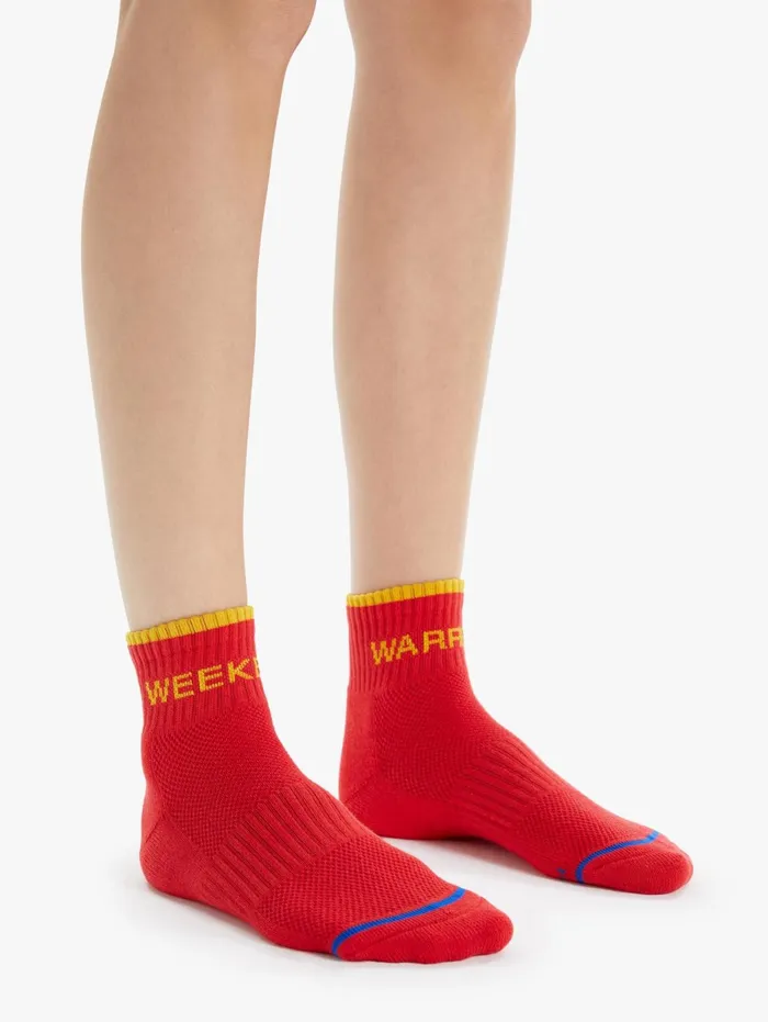 Women SocksLaces Mother Denim Baby Steps Ankle Bright Orange