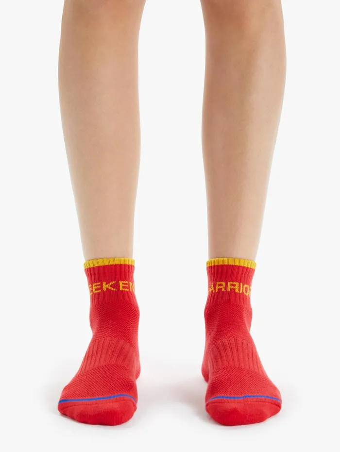 Women SocksLaces Mother Denim Baby Steps Ankle Bright Orange