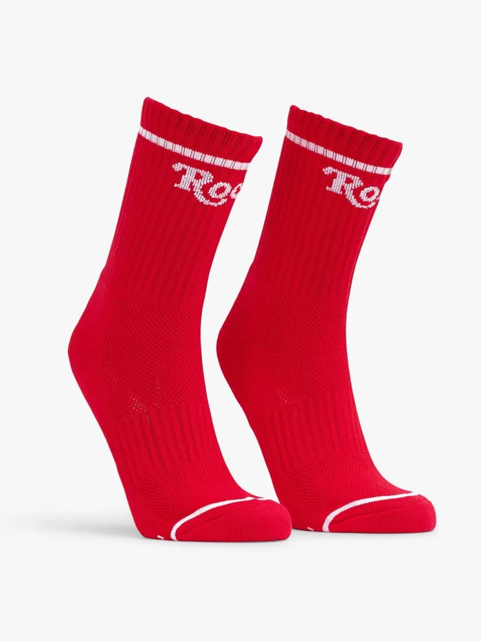 Women SocksLaces Mother Denim Baby Steps Red